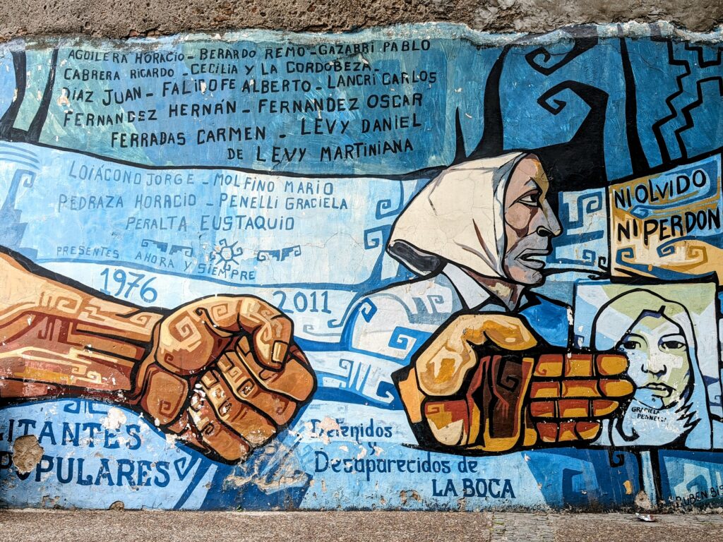 Mural about the Desaparecidos in La Boca, Buenos Aires, Argentina