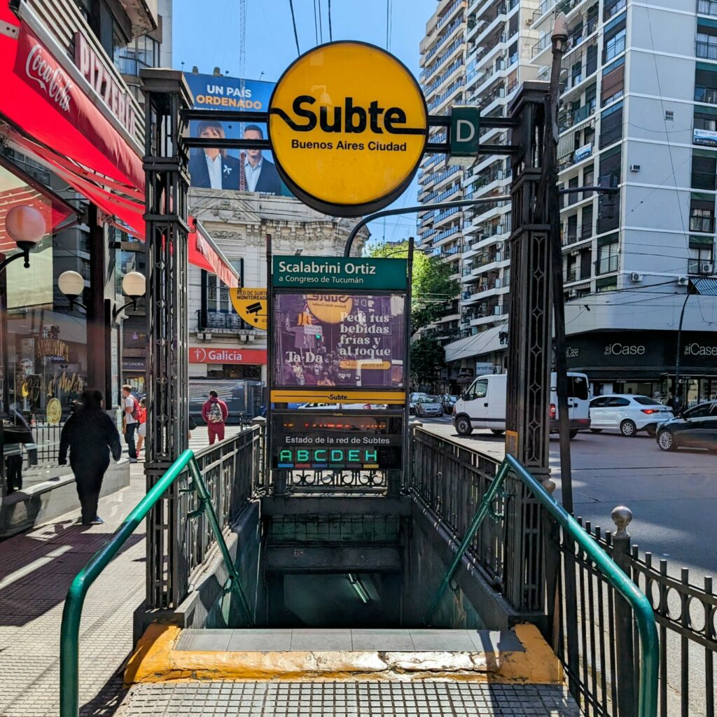 Subte entrance to navigate Buenos Aires, Argentina