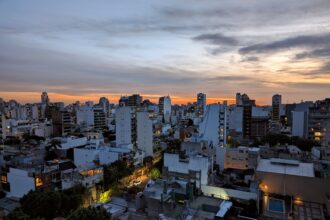 Buenos Aires skyline at dusk