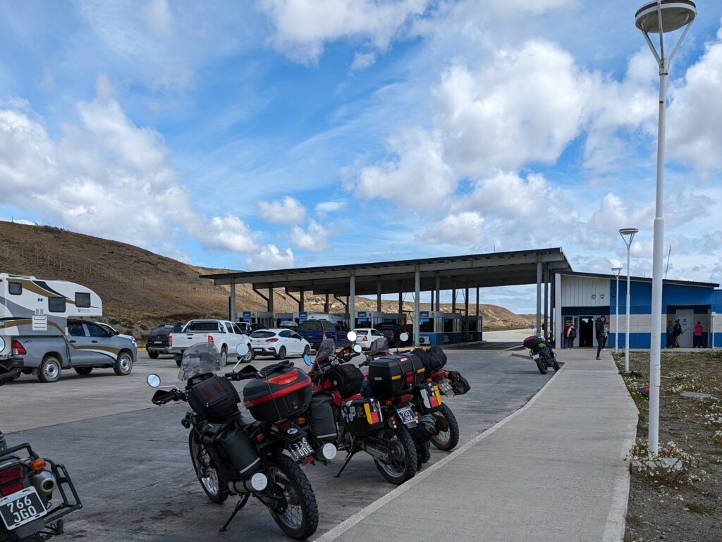 Motorcycles in front of a building