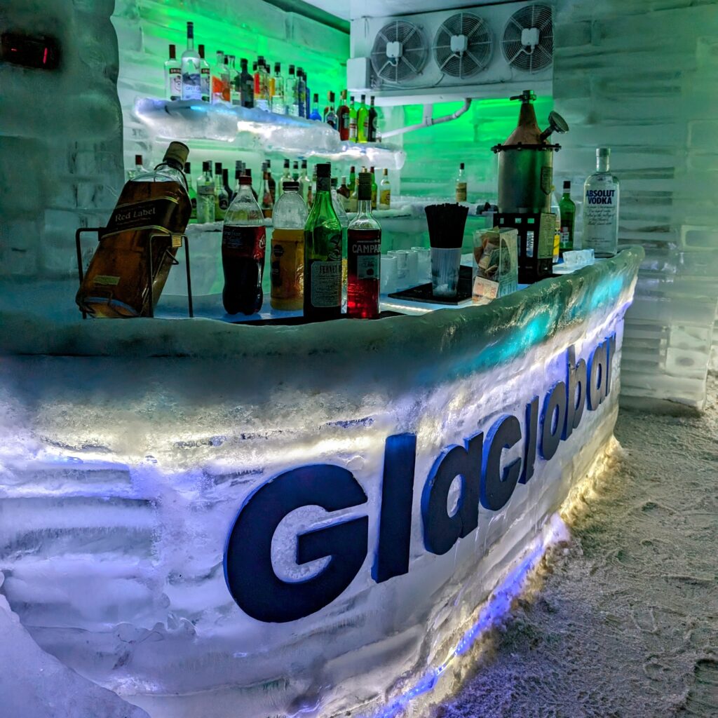 A glacier bar made of ice