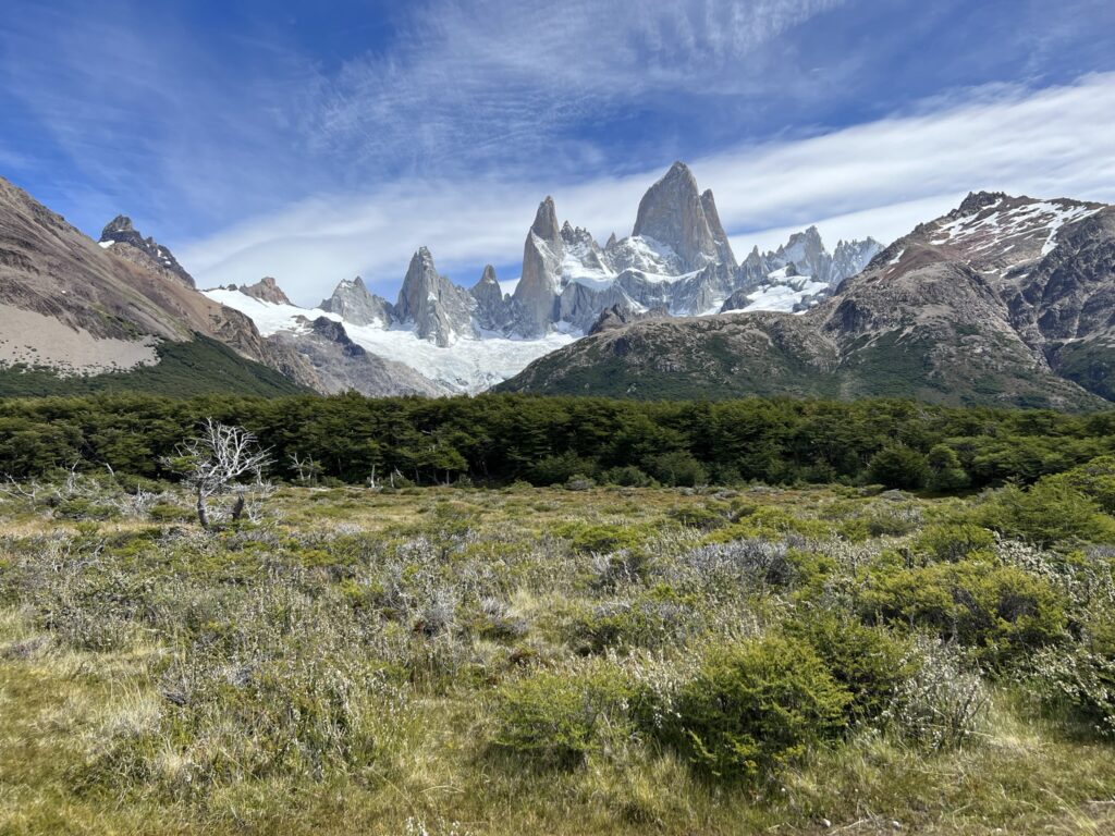 Spectacular view of mountains along a hike. A scenic journey awaits!