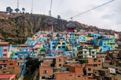 The telefericos of La Paz, floating over the unique architecture of the city