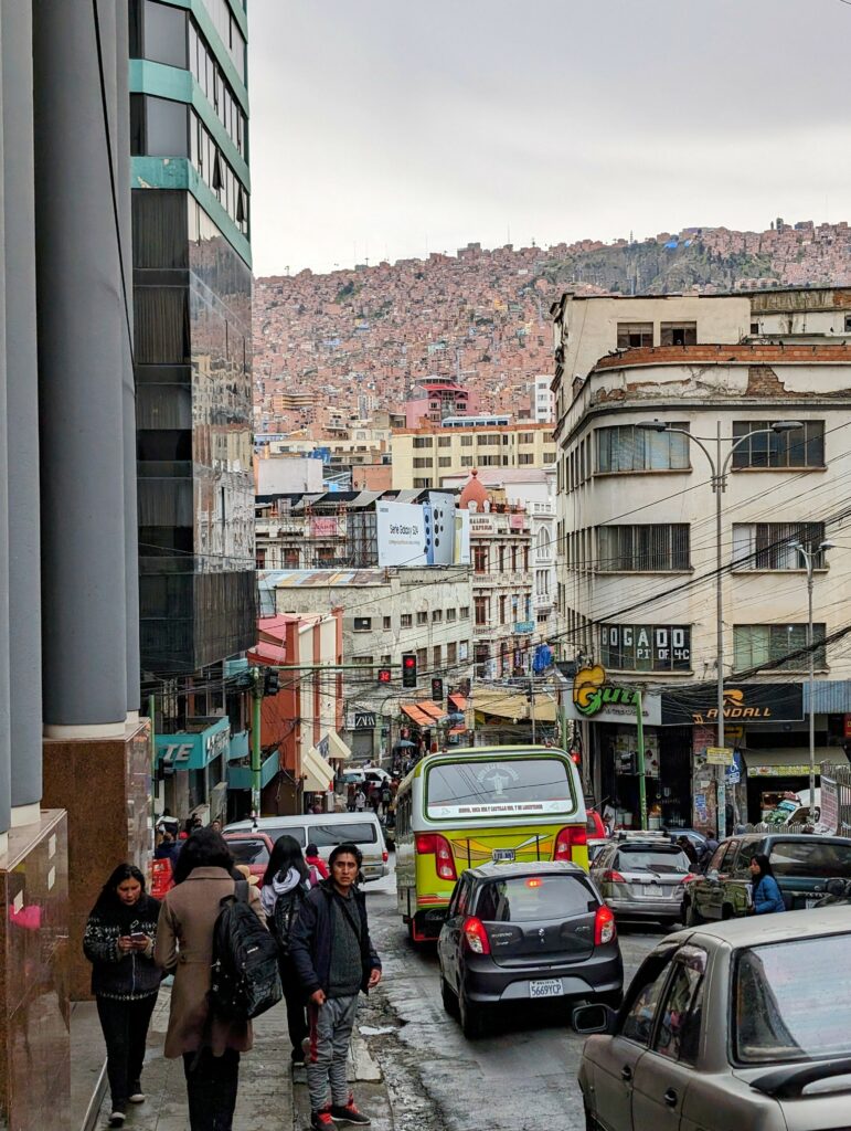 The transportation between the streets of La Paz, Bolivia