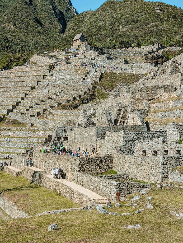 The archaeological site of Machu Picchu when visiting from the Short Inca Trail