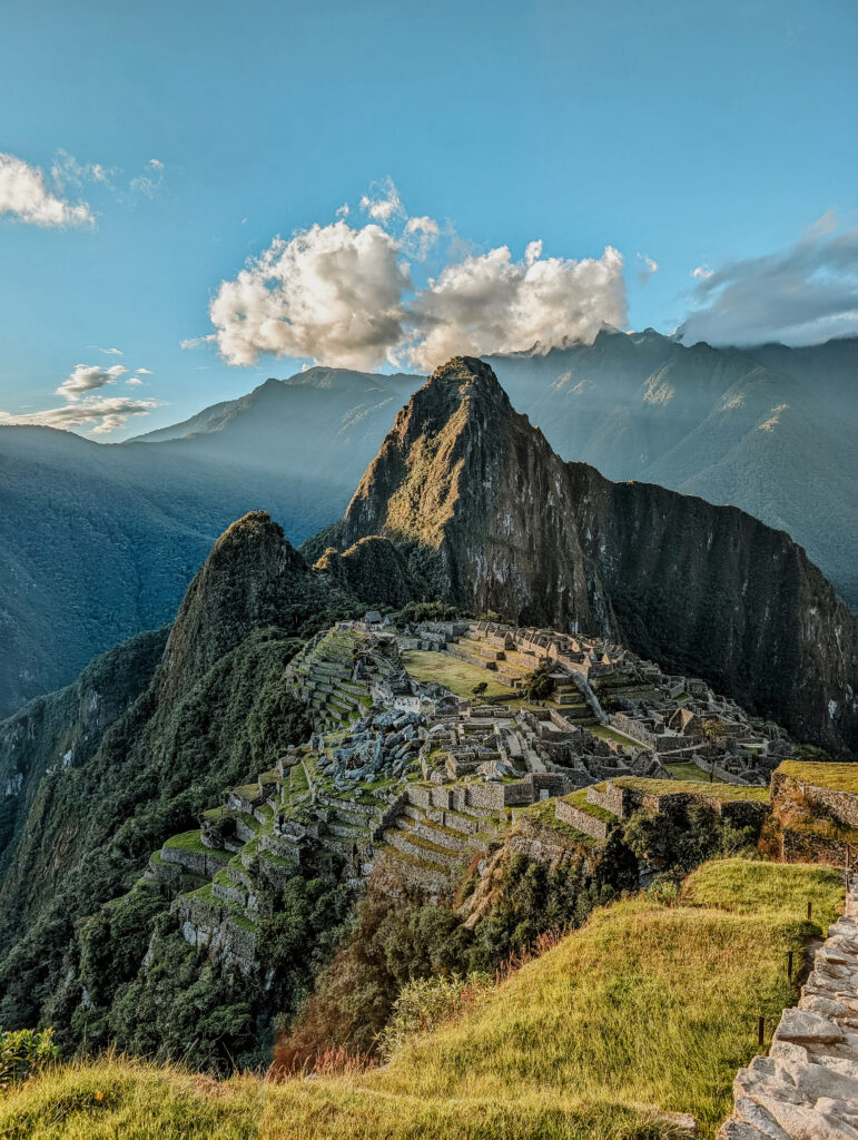 A view over Machu Picchu after completing the Inca Trail