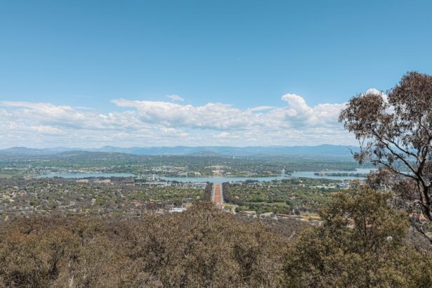 A view of the greater Canberra city from an overlook when visiting Canberra