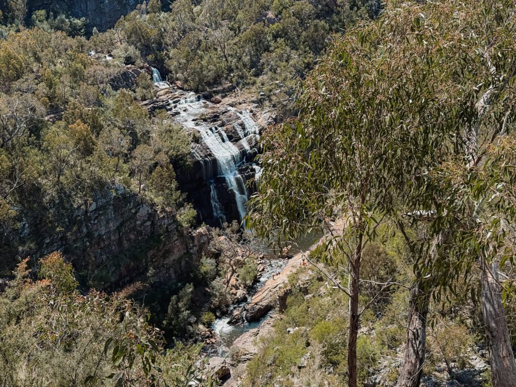 A waterfall seen from above in Grampians