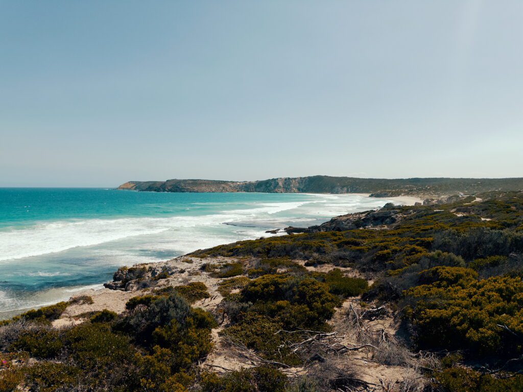 A dramatic coastline and beach when visiting Kangaroo Island